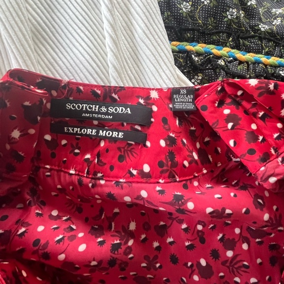 Scotch & Soda Scarlet Red Printed Long-Sleeve Maxi Dress - Picture 7 of 9
